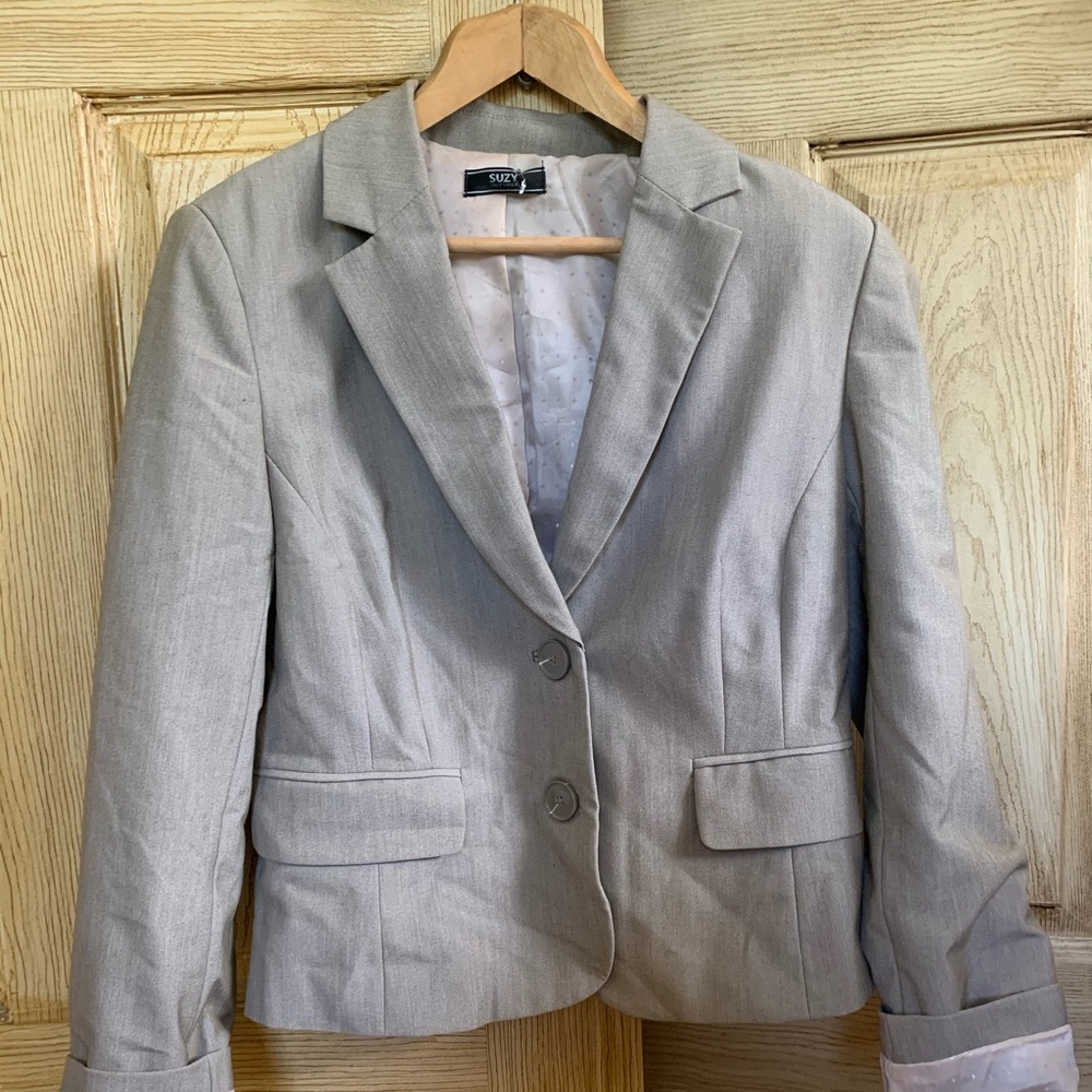 Greige blazer / jacket from Suzy Shier